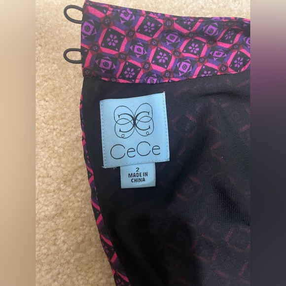 CeCe V-Neck Ruffled Long Sleeves Print Dress - Picture 11 of 12